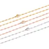 Cadena de Labios de Acero Inoxidable Moda DIY Joyería Hecha a Mano Cadena Lisa Collar Sencillo para Labios Moda Cadena para Clavícula de Oro de 18K