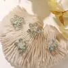 Aretes de Flores de Cristal Hueso Transparente Mini Fantasma con Perlas DIY Estilo Sencillo para el Día a Día Aretes Anillo para Mujer Accesorios