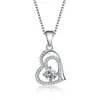 Plata Esterlina S925 Collar Inteligente Femenino Colgante de Corazón Adorno de Cristal Joyería al por Mayor Cadena para Clavícula de Primera Generación