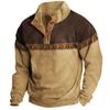 Suéter de manga larga con cuello redondo y medio botón para hombre, estilo étnico, otoño e invierno, con estampado digital transfronterizo de Europa y Estados Unidos