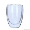 Taza con Forma de Huevo de Vidrio de Borosilicato Alto, Taza Transparente de Vidrio para Beber Té de Leche, Taza de Desayuno con Jugo Aislada de Doble Capa para el Hogar
