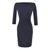 Vestido de Tres Cuartos Off-Shoulder Atractivo y Caliente, Moda Femenina Otoño Temprano 2026 Estilo Nuevo, Vestido Bodycon Elegante que Ceñe la Cintura y Adelgaza