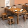 Mesas y Sillas para Tienda de Fideos, Mesas y Sillas para Comedor de Hotel, Combinación de Mesa de Comedor, Mesa de Madera Maciza para Restaurante Cantina, Carbonización para Barbacoa de Restaurante