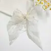 Prata Brilhante Strass Iridescente Gaze Pérola Fio Fita Laço Grande Artesanal DIY Acessórios de Cabelo Roupas Roupas de Boneca Acessórios Decorativos