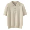 Suéter de Cashmere 100% Puro Estilo Simples Outono Inverno Feminino Gola Polo Solto Versátil Gola Reversível Tricô Suéter