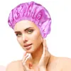 Gorro de Ducha de Tela Satinada Personalizado por el Fabricante Gorro de Noche para Mujer Diadema Ancha de Alta Elasticidad Gorro de Cuidado del Cabello con Ala Ancha