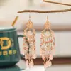Pendientes Largos Estilo Bohemio Vacacional Multicapa de Cuentas de Arroz Hechos a Mano Pendientes Europeos y Americanos Exagerados Suministro Transfronterizo