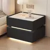 Nueva Mesa de Noche Inteligente 2025 para Dormitorio del Hogar Madera Maciza Sensación de Alta Gama Lujo Ligero Moderno Minimalista Gabinete Flotante Multifuncional