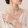 Collar de Perlas de Alto Gama Francés Multicapa para Mujer, Cadena Clavicular de Lujo Ligero, Cadena para Suéter Retro, Collar Personalizado