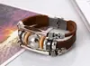 Joias Populares Europeias e Americanas Mais Vendidas, Pulseiras de Casal Estilo Retro Artístico Atacado, Pulseiras de Couro Versáteis Unissex
