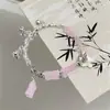 2025 Novo Estilo Doce e Feminino Pulseira Rosa Estilo Chinês Atacado Rosa Flor de Cerejeira Presente Requintado para Melhor Amiga Namorada Joia