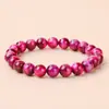 Pulsera Ojo de Tigre Natural 8mm Bolas Redondas Hilo Único Producto Terminado Unisex Ojo de Tigre Amarillo Pulsera de Bolas Sueltas Adorno