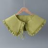 Chal Pequeño de Encaje Dulce Retro para Combinar con Todo Cuello de Muñeca de Encaje Doble Otoño e Invierno Cuello Falso con Suéter Suéter