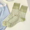 Meias de Algodão Estilo Coreano Ins, Meias Listradas Brancas, Meias Femininas de Cano Médio, Meias Largas Estilo Primavera e Verão, Meias Longas de Verão