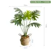 Plantas Artificiais Estilo Nórdico em Estoque para Atacado, Planta Artificial de Taro Torto, Plantas Verdes Falsas para Paisagismo, Plantas em Vasos para Decoração de Piso Interno para Sala de Estar