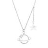 Cadena de suéter de moda para hombres y mujeres, estilo japonés y coreano, popular en internet, dulce y genial, de acero de titanio, con expresión de dibujos animados, estrella, diamante y planeta.