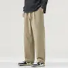 Pantalones rectos de algodón puro de peso pesado para hombre, nuevo modelo primavera y otoño 2026, pantalones casuales de trabajo de ajuste holgado retro americano al por mayor