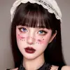 Tatuaje Temporal de Murciélago Dulce y Genial para Halloween Pegatina de Telaraña Rosa Estrella Cruzada Pegatina para Cara Pegatina Facial de Cosplay de Chica Dulce