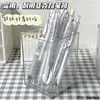 Portalápices transparente de seis compartimentos, organizador de escritorio, soporte para bolígrafos acrílico multifuncional, caja de bolígrafos de oficina, estante de almacenamiento, venta al por mayor