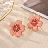 Brincos de Flor Estrela-do-mar Banhados a Ouro 18K Aço Inoxidável Usados Brincos de Temperamento Feminino Estilo Oceano Joias Transfronteiriças Venda por Atacado