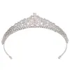 Nueva Corona de Novia de Trébol de Cuatro Hojas Corona de Palacio Atmosférica con Circonita 3A Accesorios para la Cabeza Llenos de Diamantes para Fiesta de Bodas