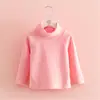 Nova Camisa de Manga Longa Gola Alta Infantil Outono/Inverno 2025 Base de Lã Stretch para Meninas Camiseta para Meninos Oferta Especial de Outono