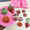 Juguete de Comida de Frutas Arcilla de Resina Molde de Silicona Naranja Fresa Melocotón Manzana Chocolate Fondant Molde para Pastel Bricolaje