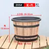 Cubo de madera de imitación retro maceta de plástico para flores engrosada tamaño grande árbol frutal sin agujero hidropónico loto nenúfar tazón maceta de loto cilindro especial