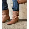 Botas Femininas de Cano Curto Bico Fino com Salto Agulha, Versátil 2026 Novo Design, Botas Curtas Vintage Dobradas