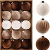 Popular Set de 6cm de Bolas Navideñas de Amazon Decoración de Escena Navideña DIY Decoración de Árbol de Navidad Bolas Envueltas en Tela