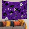 Tapiz de Halloween para Comercio Exterior Transfronterizo, Decoración para Sala de Estar y Dormitorio del Hogar, Estampado de Calabaza, Tela Popular de Fondo para Transmisiones en Vivo