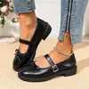 Comercio Electrónico Transfronterizo Otoño 2026 Zapatos Mary Jane Nuevos para Mujer Punta Redonda Corte Bajo con Lazo de Falda Dulces Zapatos de Una Sola Pieza