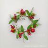 Accesorios de diseño de sitio de ratán navideño transfronterizo de comercio exterior, guirnaldas navideñas de 25 cm, decoraciones para puertas, guirnaldas navideñas colgantes