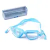 Óculos de natação HD para atacado, silicone, antiembaçante, protetores auriculares unidos, óculos para adultos masculinos e femininos, equipamento de óculos de natação em caixa