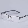 Gafas de Medio Marco de Negocios para Hombre con Lentes Graduados, Ultraligeras, Elegantes, Bloqueo de Luz Azul, Aspecto Natural, Lentes Sin Graduar