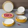 Plato para Carne de Res en Olla Caliente de Dos Colores de Melamina para Buffet, Plato Redondo para Carne de Imitación Porcelana, Plato de Exhibición para Restaurante de Barbacoa, Uso Comercial