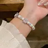 Perla Lunar Morada~Pulsera de Perlas con Cuentas en Forma de Corazón Estilo Corte Francés Pulsera Elegante con un Diseño Único para Mujeres