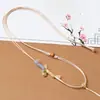 Cordón de cuero encerado de alta calidad para manualidades, cordón trenzado hecho a mano para colgantes de jade, esmeralda, jade Hetian, nuevo, simple, chino