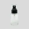 Botella de Vidrio Original de 30 ml Transparente Mate de Hombro Plano para Líquidos, Botella de Spray de Vidrio Recargable Cosmético Tipo Bomba para Loción, Botella de Esencia