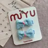 Pinza para el pelo de tela de encaje dulce estilo coreano con lazo, flequillo lateral de niña, pinza para el pelo, accesorio para el pelo de niña