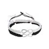 Pulsera Ajustable Trenzada Figura de Ocho Infinito Minimalista de Aleación Transfronteriza Pulsera de Amistad para Pareja Estilo Europeo y Americano Estilo Geométrico