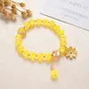 Nuevo Pulsera de Flores de Lirio del Valle para Mujer, Colgante de Imitación de Jade, Elegante de Nicho, Pulsera de Jade Ajustable, Mejor Amiga Estudiante Regalo