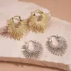 Brincos de Fogos de Artifício Metálicos Vazados Redondos Irregulares Europeus e Americanos Transfronteiriços Nicho Moda de Alto Padrão Brincos Personalizados para Mulheres