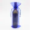 Bolsa de Regalo con Cordón de Organza Transfronteriza para Embalaje de Vino Tinto, Bolsa de Tela de Gasa con Cordón para Botella de Vino