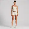 Conjunto de roupa de yoga transfronteiriço para mulheres, secagem rápida, lindo design nas costas, conjunto de colete para esportes ao ar livre, conjunto casual para corrida e fitness