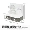 Soporte de Escritorio Mesa de Dormitorio Estante de Almacenamiento con Cajones Caja de Almacenamiento de Escritorio Soporte para Laptop y Monitor