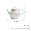 Tetera Estilo Dinastías Tang y Song con Pétalos de Toronja, Jazmín y Crisantemo, Tetera de Cerámica Acanalada para el Hogar, Tetera de Mano con Filtro de Agujero de Bola para Juego de Té Kung Fu