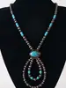 Collar con Cuentas de Hojalata Cepillada Estilo Navajo Europeo y Americano Retro Cadena de Suéter Multicapa Apilable