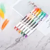Marcador de duas pontas com janela para anotações de estudante, ponta de cristal chave, ponta transparente, grafite macaron, fornecimento direto da fábrica