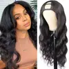Peluca de cabello largo rizado en forma de U, Parte, Cabello Humano, onda corporal, Peluca africana nueva, cubierta para la cabeza de onda grande